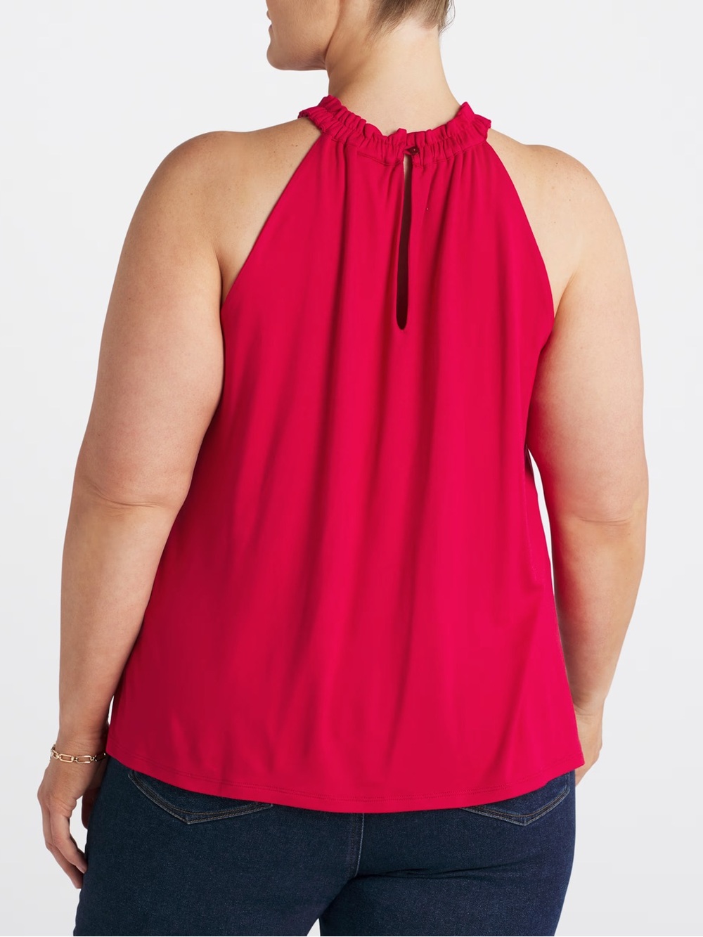 bobeau Red Ruffled Halter Tank Top - Picture 2 of 6